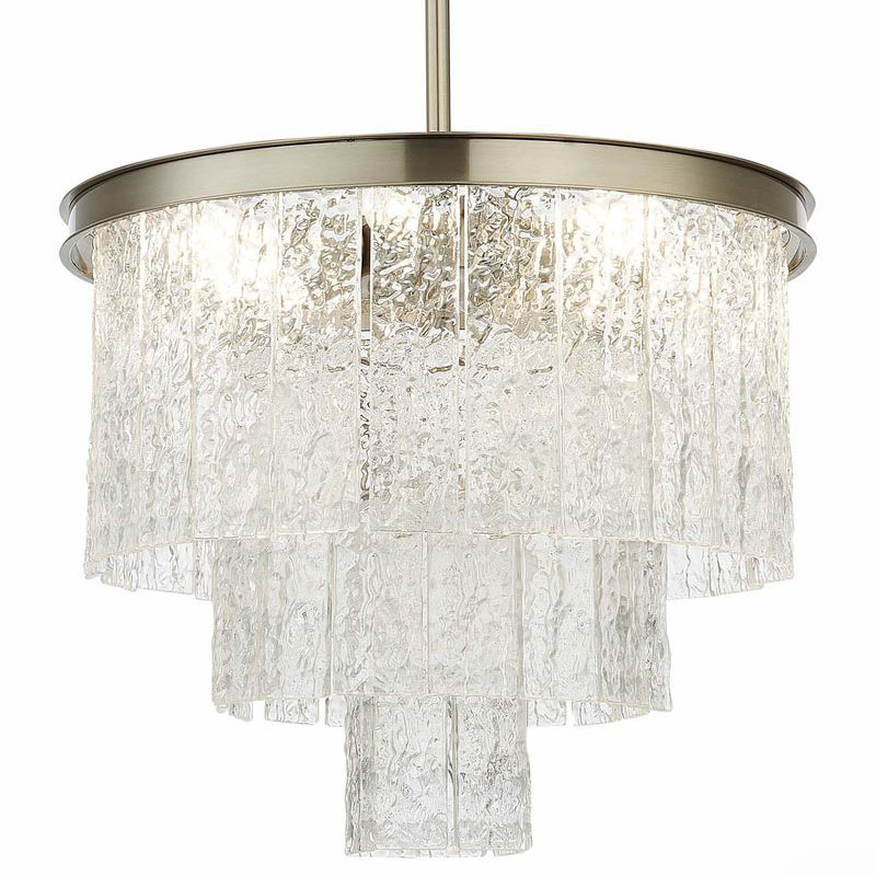 Люстра Renea Textured Glass Chandelier Nickel Никель Прозрачное Стекло Люстра Renea Textured Glass Chandelier Nickel Никель Прозрачное Стекло в Костроме | Loft Concept