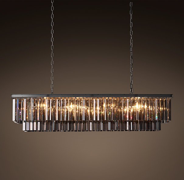 Люстра RH 1920s Odeon Smoke Glass Fringe Black iron 125 Черный Люстра RH 1920s Odeon Smoke Glass Fringe Black iron 125 Черный в Костроме | Loft Concept
