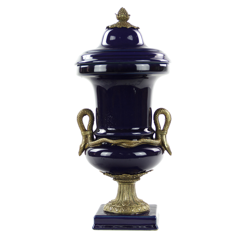 Ваза Selenia Blue Vase Bronze Serpents Синий Бронза Ваза Selenia Blue Vase Bronze Serpents Синий Бронза в Костроме | Loft Concept
