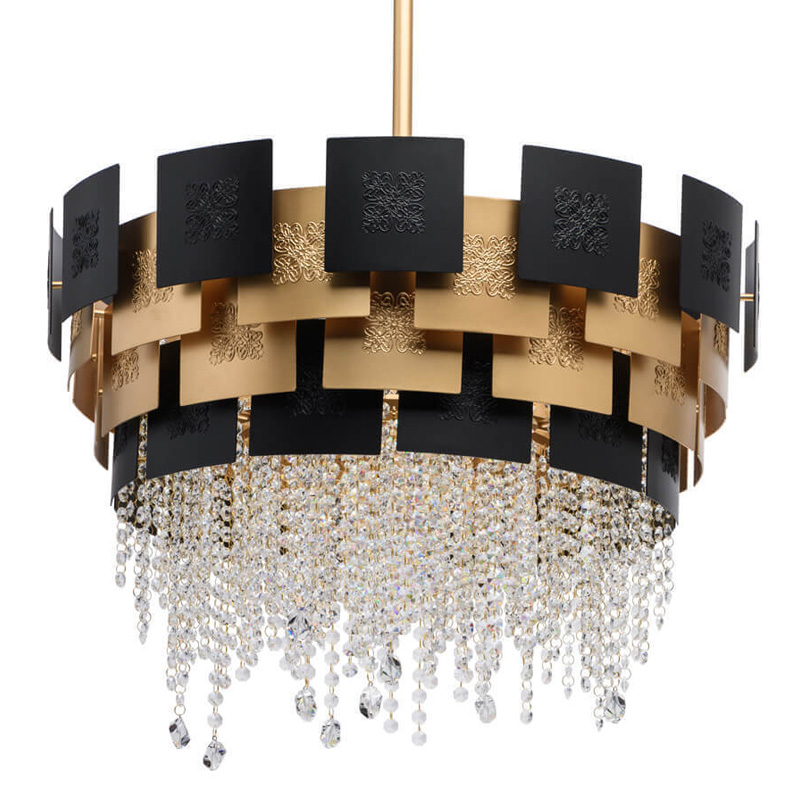 Люстра Engraving Plates Black Gold Черный Золотой Люстра Engraving Plates Black Gold Черный Золотой в Костроме | Loft Concept