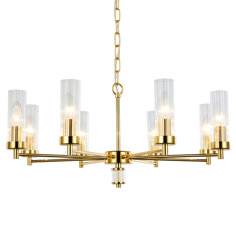 Люстра Jeanette Chandelier Gold 66 Глянцевое золото Прозрачный Люстра Jeanette Chandelier Gold 66 Глянцевое золото Прозрачный в Костроме | Loft Concept