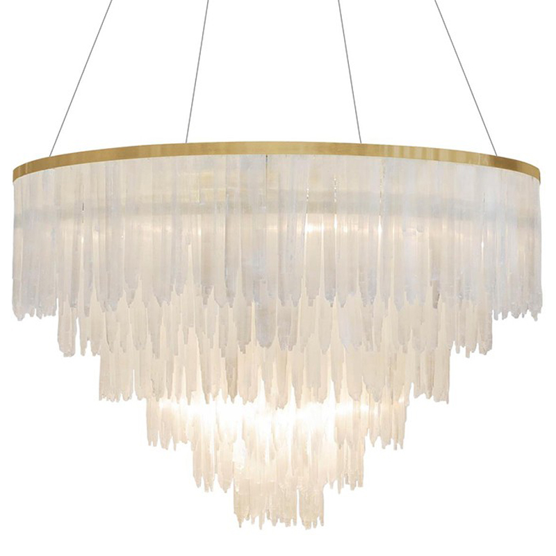 Люстра LAMP SELEN BRASS ROUND 120 Прозрачный белый Хром Люстра LAMP SELEN BRASS ROUND 120 Прозрачный белый Хром в Костроме | Loft Concept