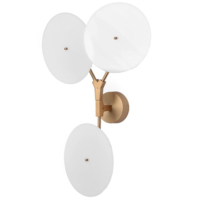 Бра White Disc Wall Lamp 3 лампы Золотой Бра White Disc Wall Lamp 3 лампы Золотой в Костроме | Loft Concept