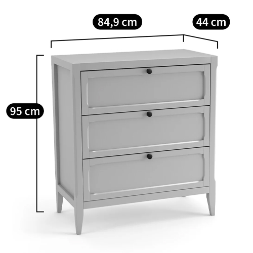 Комод с 3-мя ящиками черный Silva Black Chest of Drawers Комод с 3-мя ящиками черный Silva Black Chest of Drawers в Костроме