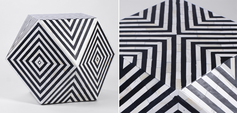 Табурет Geometric Cube Table Инкрустация кость Табурет Geometric Cube Table Инкрустация кость - Loft-Concept в Костроме