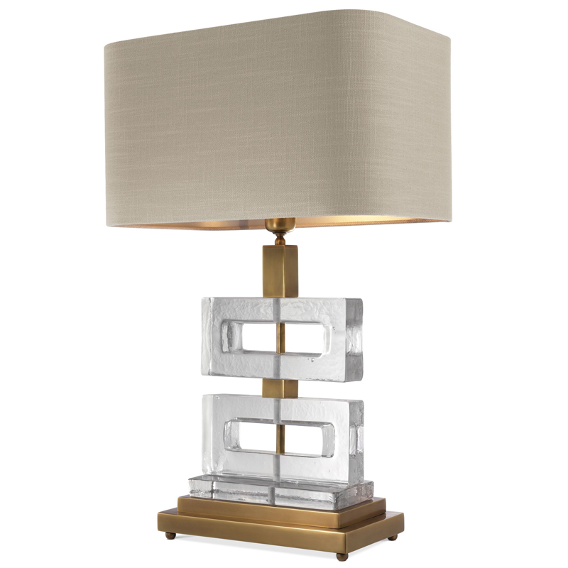 Настольная лампа Eichholtz Table Lamp Umbria Brass Прозрачный Винтажная латунь Бежево-серый Настольная лампа Eichholtz Table Lamp Umbria Brass Прозрачный Винтажная латунь Бежево-серый в Костроме | Loft Concept