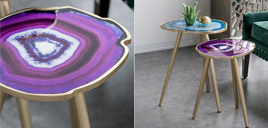 Кофейный стол Imitation Agate Fuchsia Кофейный стол Imitation Agate Fuchsia - Loft-Concept в Костроме