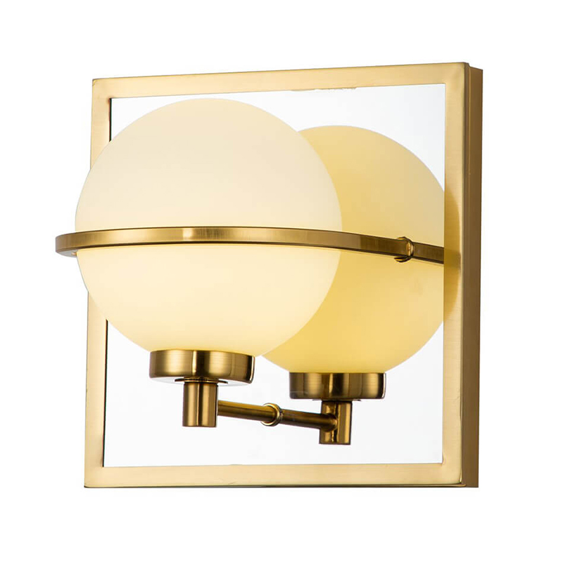Бра Ball Reflection Wall Lamp Латунь Белый Бра Ball Reflection Wall Lamp Латунь Белый в Костроме | Loft Concept