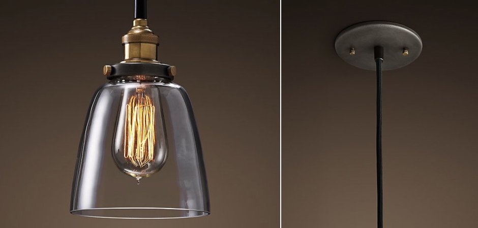 Подвесной светильник Loft Clear Glass Cloche Подвесной светильник Loft Clear Glass Cloche - Loft-Concept в Костроме
