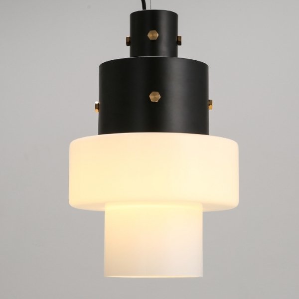 Подвесной светильник Luna Glass Pendant Milk Черный Подвесной светильник Luna Glass Pendant Milk Черный в Костроме | Loft Concept