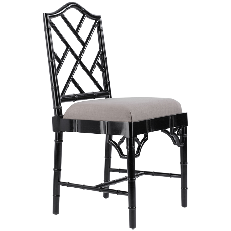 Black Chippendale Chair Черный Бежево-серый Black Chippendale Chair Черный Бежево-серый в Костроме | Loft Concept