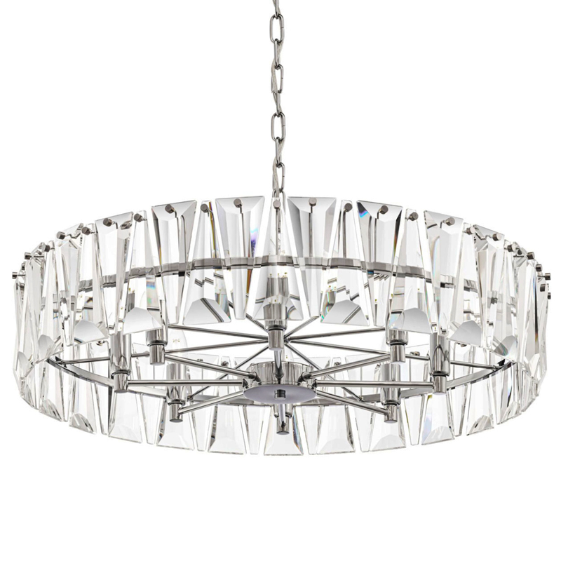 Люстра Ruby Crystal Chandelier Chrome 75 Хром Прозрачное Стекло Люстра Ruby Crystal Chandelier Chrome 75 Хром Прозрачное Стекло в Костроме | Loft Concept