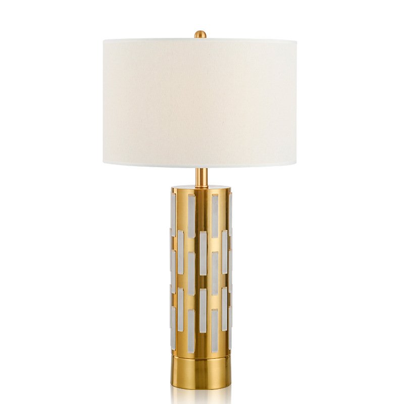 Настольная лампа Art Deco Brass Reading Table Lamp Золотой Белый Настольная лампа Art Deco Brass Reading Table Lamp Золотой Белый в Костроме | Loft Concept