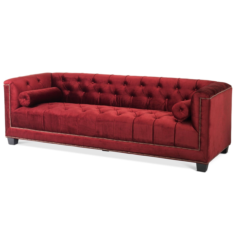 Диван Eichholtz Sofa Paolo red Красный Черный Коричневый Диван Eichholtz Sofa Paolo red Красный Черный Коричневый в Костроме | Loft Concept