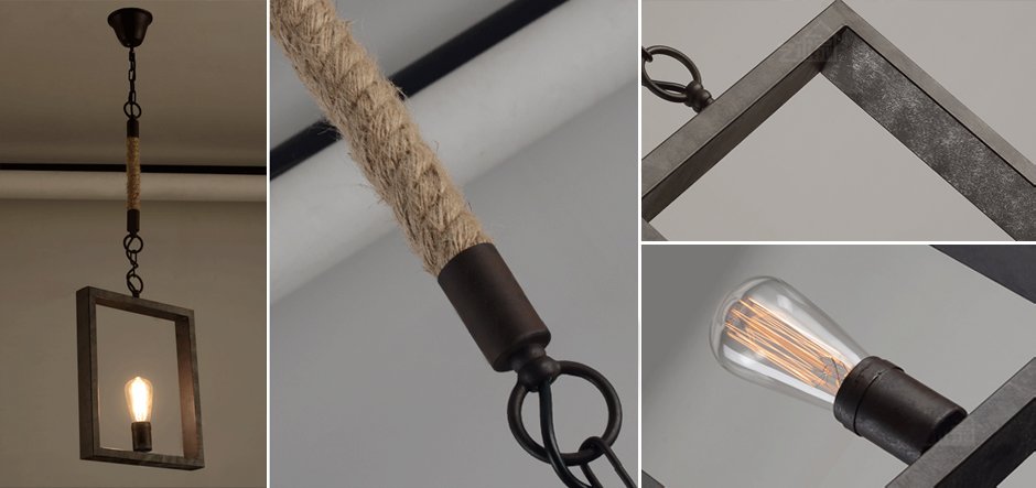 Подвесной светильник Quadrate Loft Rope Light Подвесной светильник Quadrate Loft Rope Light - Loft-Concept в Костроме