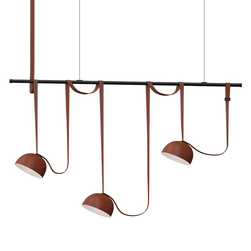 Комплект ременной трековой системы из трех светильников Flos Wireline Lighting Коричневый Черный Комплект ременной трековой системы из трех светильников Flos Wireline Lighting Коричневый Черный в Костроме | Loft Concept