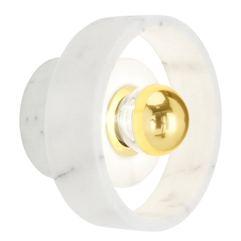 Бра Tom Dixon Stone Wall Lamp Белый Золотой Бра Tom Dixon Stone Wall Lamp Белый Золотой в Костроме | Loft Concept