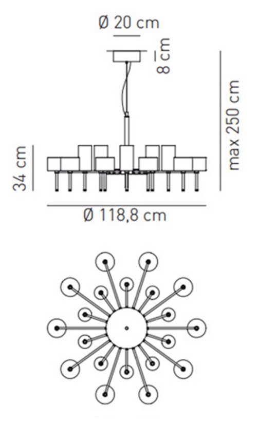 Люстра AXO Light Spillray lamps 20 Люстра AXO Light Spillray lamps 20 в Костроме