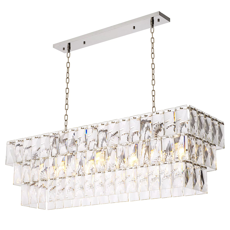 Люстра Eichholtz Chandelier Amazone Rectangular Silver Серебряный Прозрачное Стекло Люстра Eichholtz Chandelier Amazone Rectangular Silver Серебряный Прозрачное Стекло в Костроме | Loft Concept