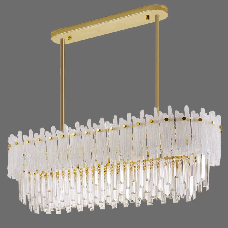 Люстра Murano Glass ICE Chandelier Rectangle Золотой Белый Прозрачное Стекло Люстра Murano Glass ICE Chandelier Rectangle Золотой Белый Прозрачное Стекло в Костроме | Loft Concept