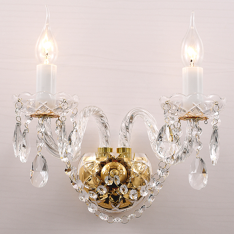 Бра Megane Sconce Double Глянцевое золото Прозрачный Бра Megane Sconce Double Глянцевое золото Прозрачный в Костроме | Loft Concept