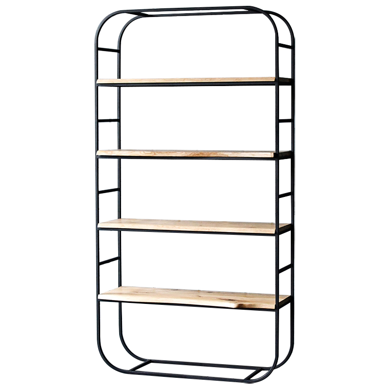 Стеллаж Dawood Industrial Metal Rust Rack Древесина Черный Стеллаж Dawood Industrial Metal Rust Rack Древесина Черный в Костроме | Loft Concept