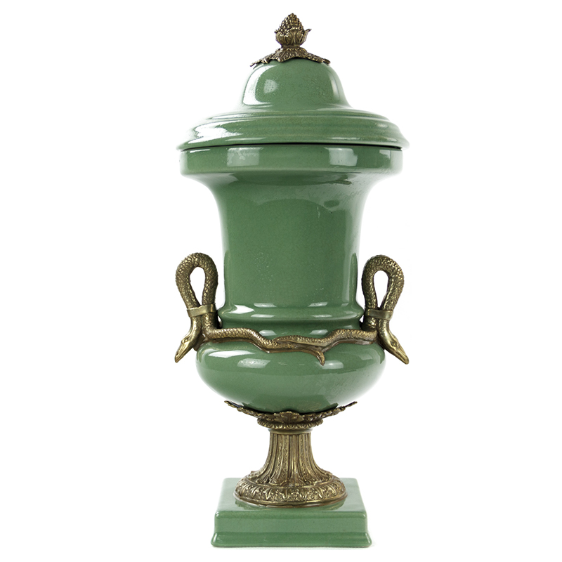 Ваза Selenia Green Vase Bronze Serpents Зеленый смок Бронза Ваза Selenia Green Vase Bronze Serpents Зеленый смок Бронза в Костроме | Loft Concept