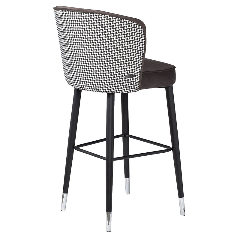Барный стул Egbert Bar Stool Серый Черный Черно-белый Барный стул Egbert Bar Stool Серый Черный Черно-белый в Костроме | Loft Concept