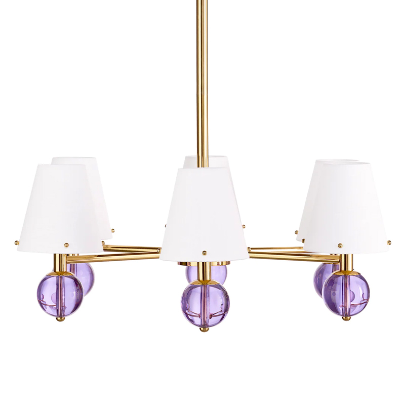 Люстра Jonathan BELVEDERE SIX-LIGHT CHANDELIER Сиреневый Золотой Белый Люстра Jonathan BELVEDERE SIX-LIGHT CHANDELIER Сиреневый Золотой Белый в Костроме | Loft Concept