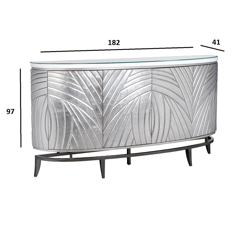 Комод фактурный серебристый с дверцами Silver Chest of Drawers Комод фактурный серебристый с дверцами Silver Chest of Drawers в Костроме