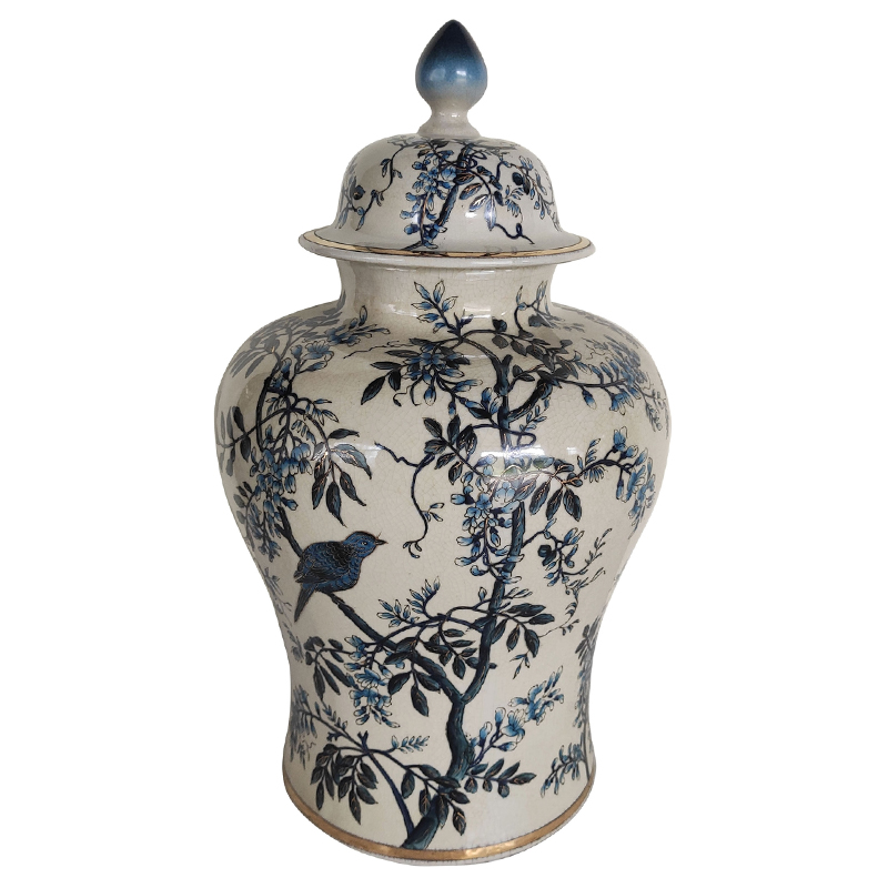 Ваза Blue White Vase Ramao Синий Белый Ваза Blue White Vase Ramao Синий Белый в Костроме | Loft Concept