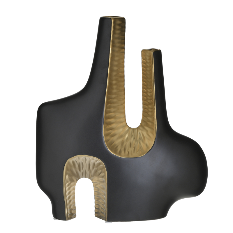 Ваза Efalia Vase double Черный Золотой Ваза Efalia Vase double Черный Золотой в Костроме | Loft Concept