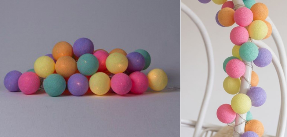 Гирлянда хлопковые фонарики Сotton Ball Ice Cream - Loft-Concept в Костроме