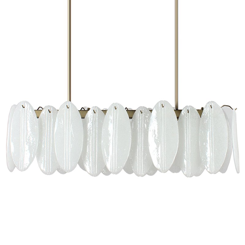Люстра Angel Style Italian Murano Glass Rectangle Латунь Белый Люстра Angel Style Italian Murano Glass Rectangle Латунь Белый в Костроме | Loft Concept