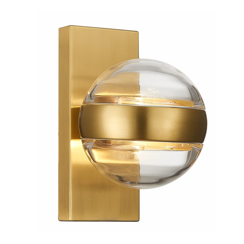 Бра Leandra Sconce Латунь Прозрачное Стекло Бра Leandra Sconce Латунь Прозрачное Стекло в Костроме | Loft Concept
