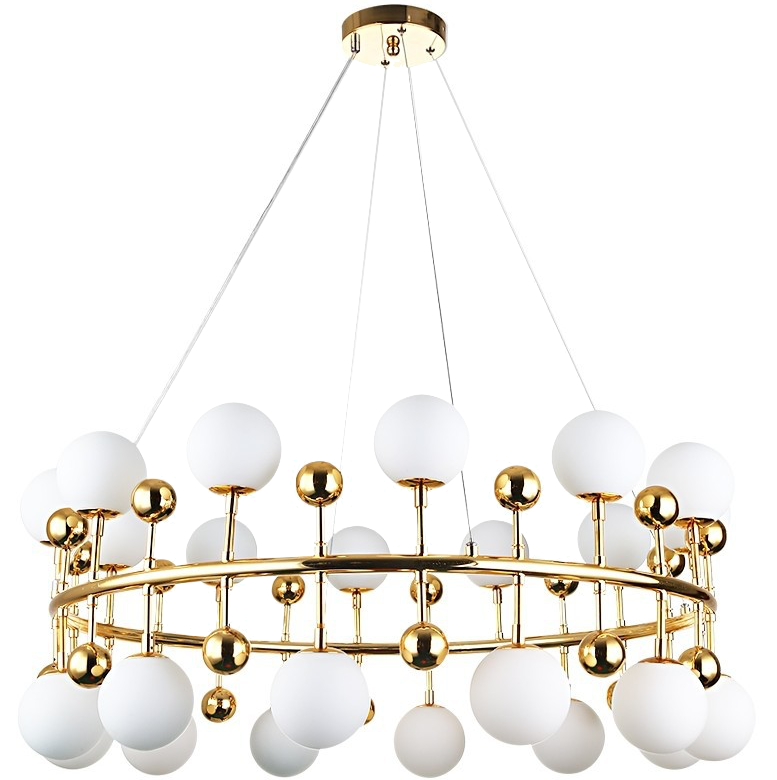 Люстра Milk Bubble Ring Chandelier Глянцевое золото Белый Люстра Milk Bubble Ring Chandelier Глянцевое золото Белый в Костроме | Loft Concept