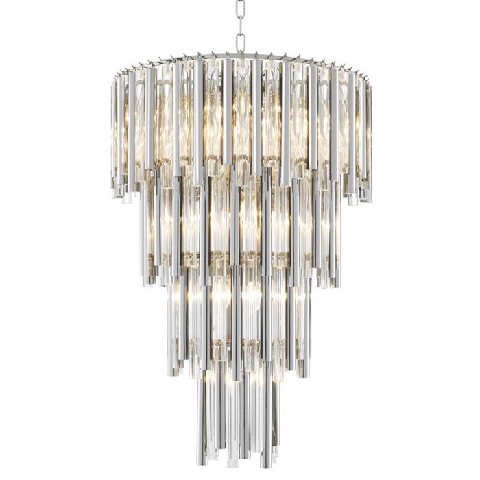 Люстра Eichholtz Chandelier Gigi L Прозрачное Стекло Никель Люстра Eichholtz Chandelier Gigi L Прозрачное Стекло Никель в Костроме | Loft Concept