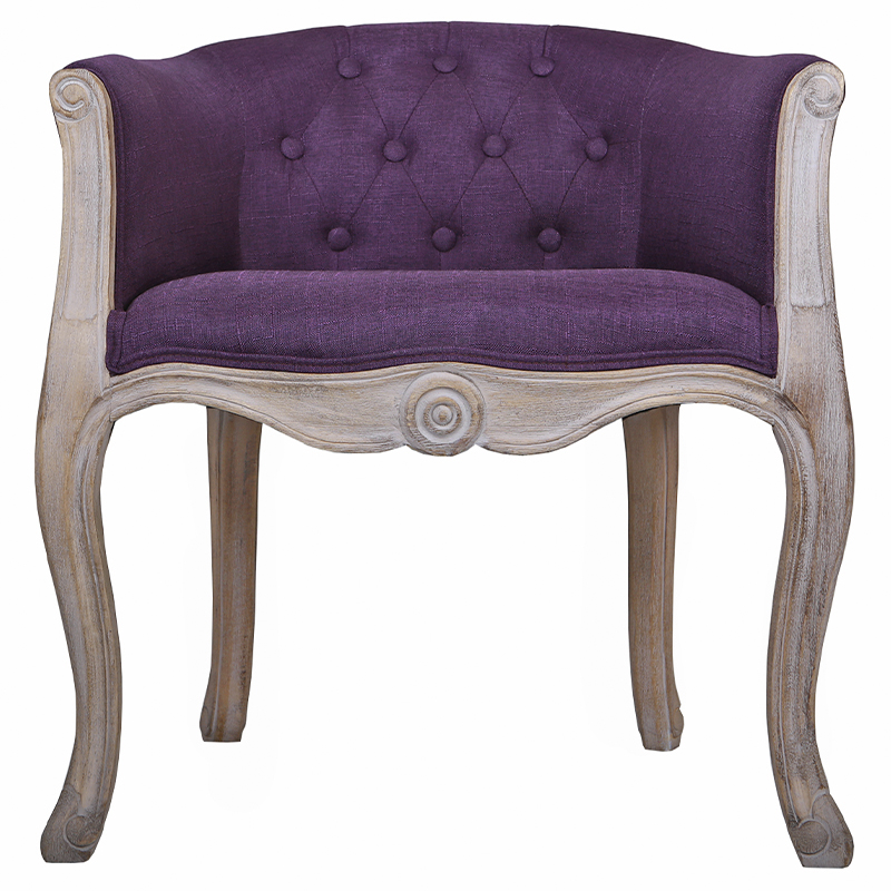 Кресло низкое в стиле прованс Louis French Armchair purple flax Фиолетовый Бежево-серый Кресло низкое в стиле прованс Louis French Armchair purple flax Фиолетовый Бежево-серый в Костроме | Loft Concept