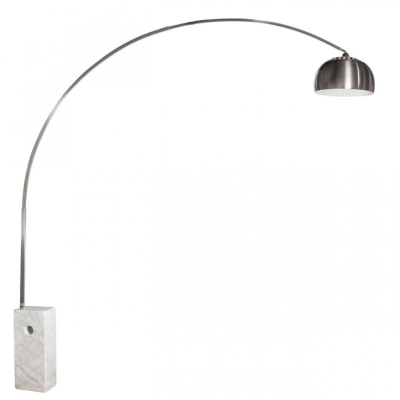 Торшер Flos Arco Белый Мрамор Хром Белый Мрамор Bianco Торшер Flos Arco Белый Мрамор Хром Белый Мрамор Bianco в Костроме | Loft Concept