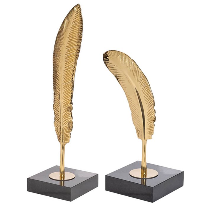 Статуэтка Feather Gold Золотой Черный Статуэтка Feather Gold Золотой Черный в Костроме | Loft Concept