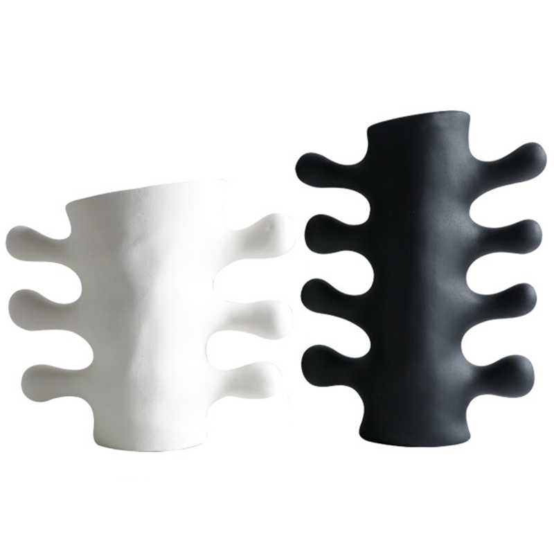 Ваза Molecule Collection Kubo Vase Белый Черный Ваза Molecule Collection Kubo Vase Белый Черный в Костроме | Loft Concept