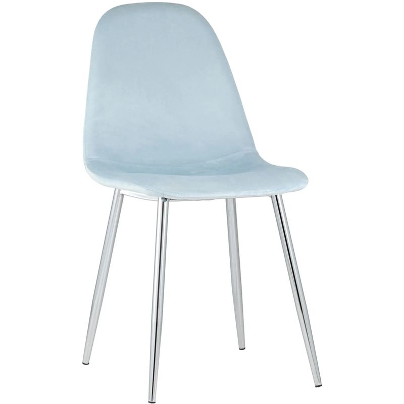 Стул Archie Chair Пастельно-Голубой Велюр Хромированные ножки Голубой пастельный Серебряный Стул Archie Chair Пастельно-Голубой Велюр Хромированные ножки Голубой пастельный Серебряный в Костроме | Loft Concept