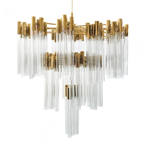 Люстра Contemporary chandelier crystal brass Глянцевое золото Прозрачное Стекло Люстра Contemporary chandelier crystal brass Глянцевое золото Прозрачное Стекло в Костроме | Loft Concept