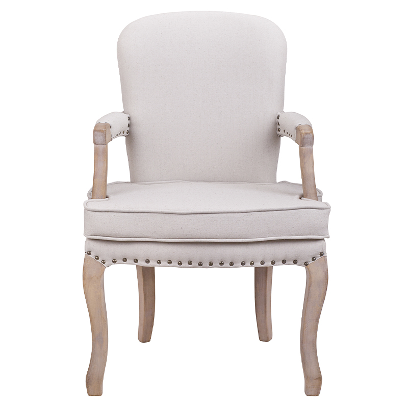 Кресло Aubrey Classical Armchair beige flax Бежевый Коричневый Кресло Aubrey Classical Armchair beige flax Бежевый Коричневый в Костроме | Loft Concept
