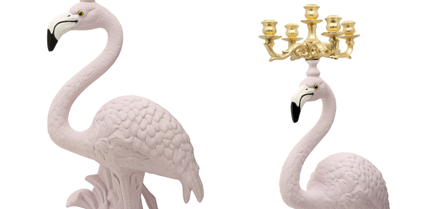 Подсвечник Candleholder Flamingo Bisc. Pink Gold - фото