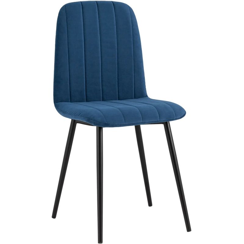 Стул Easy Chair Велюр Синий цвет Синий Черный Стул Easy Chair Велюр Синий цвет Синий Черный в Костроме | Loft Concept