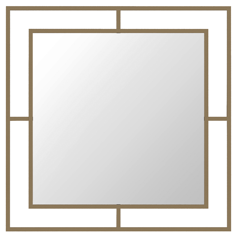 Настенное зеркало квадратной формы в металлической раме золотого цвета CORNER MIRROR GOLD Золотой Настенное зеркало квадратной формы в металлической раме золотого цвета CORNER MIRROR GOLD Золотой в Костроме | Loft Concept