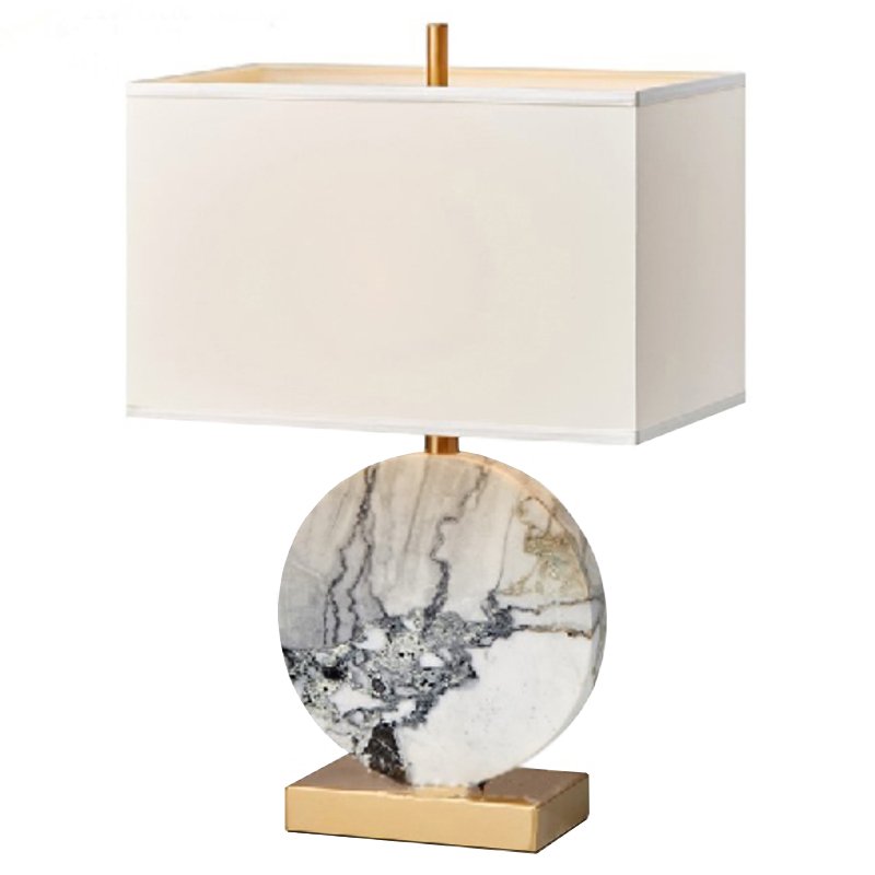 Настольная лампа Lua Grande Table Lamp gray marble Белый Серый Латунь Настольная лампа Lua Grande Table Lamp gray marble Белый Серый Латунь в Костроме | Loft Concept