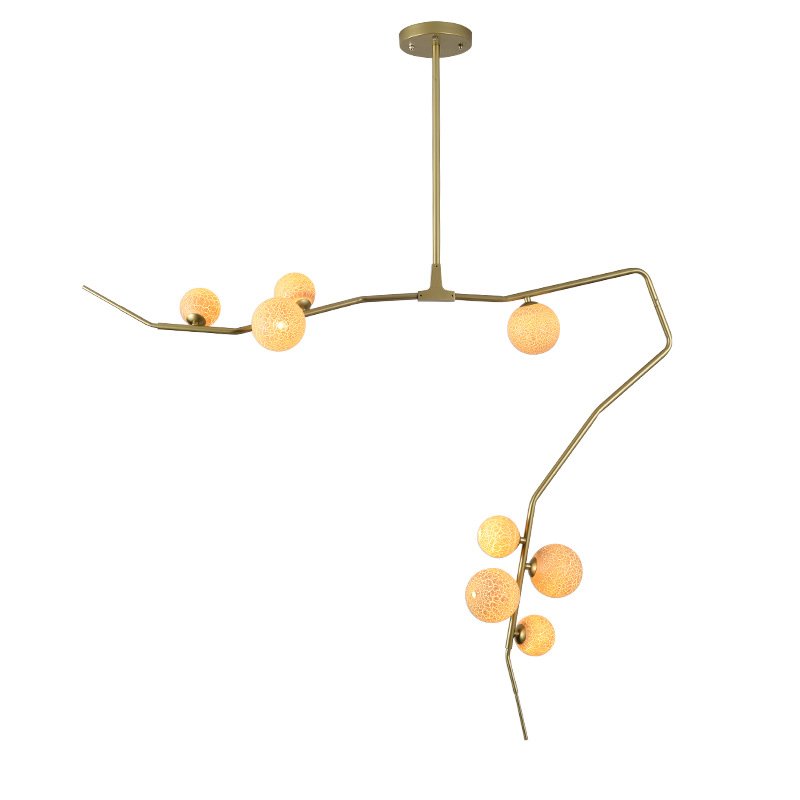 Люстра 8-GLOBE CHERRYBOMB CHANDELIER Бежевый Латунь Люстра 8-GLOBE CHERRYBOMB CHANDELIER Бежевый Латунь в Костроме | Loft Concept