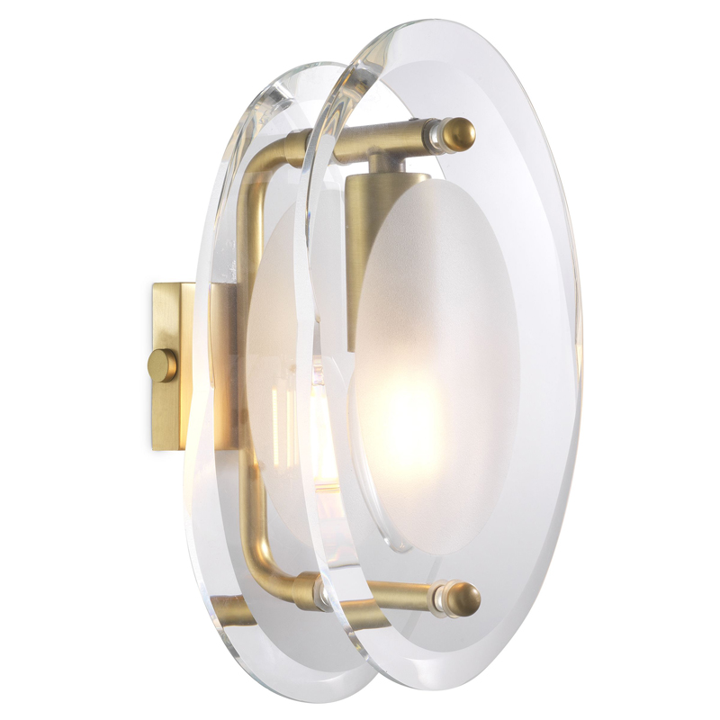 Бра Eichholtz Wall Lamp Sublime Латунь Античная полированная Прозрачный Бра Eichholtz Wall Lamp Sublime Латунь Античная полированная Прозрачный в Костроме | Loft Concept